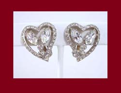 Rhinestone Heart Earrings
