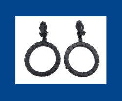 Blue and Olivine Rhinestone Hoop Earrings Signature