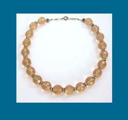 Light Pink Faceted Crystal and Rondelle Necklace