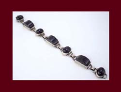 Mexico Sterling and Black Bracelet Full View