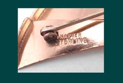 Early Napier Sterling Retro Modern Vermeil Pin Signature