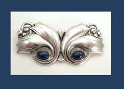 Otis Sterling Art Nouveau Lapis Pin