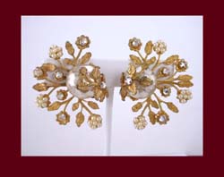 Rhinestone & Imitation Pearl Earrings