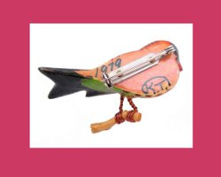 Takahashi Redpoll Bird Pin Signature