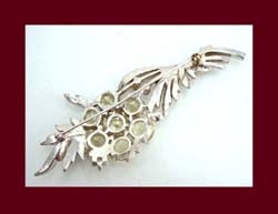 Light Yellow Dentelle Rhinestone Flower Pin Signature